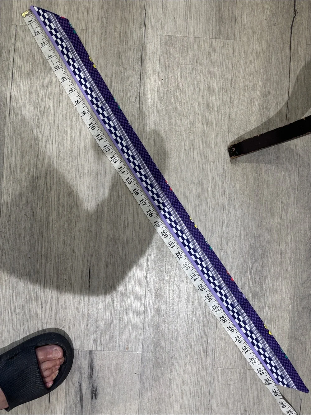 Silk-Like Purple & Blue Patterned Neck Scarf